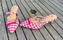 Wild Fable - Women's Lysandra Gingham Eyelet Kitten Heels - size 8 picnic date