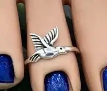 Flying Bird Sterling Silver Toe Ring Midi Ring