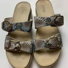 Just Fab Snake Double Strap Platform Espadrille Slides Size 9.