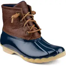 SPERRY Women's Saltwater Duck Booties TAN/DARK BROWN‎ Leather Size 5M Waterproof