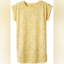 New With Tags Disney Winnie The Pooh Yellow Nightshirt Tunic Faces Size Medium