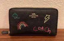 Coach  Medium Id Zip Wallet With Diary Embroidery c9104