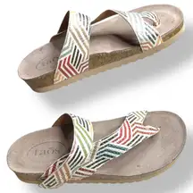 Taos Womens Lola Leather Cork Sandals Boho Summer Comfort 7.5 Vacation Resort