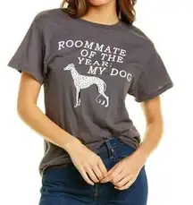 Wildfox  Keke Roommate of the Year My Dog Distressed Graphic T-Shirt Shirt Top