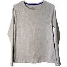 Boden Cotton Baseball Tee Blue Striped Long Sleeve‎ Size Small J0616