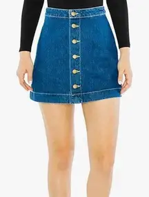 NWOT American apparel denim button front skirt medium wash s