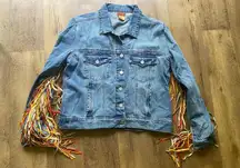 Scully Like New  Fringe Denim Jean Jacket XL