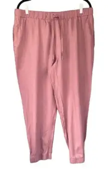 Needle & Cloth Linen Blend Joggers‎ Drawstring Casual Pants Pink L