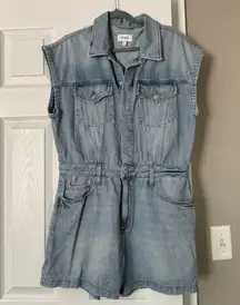 Pistola Lennox Cap Sleeve Denim Romper