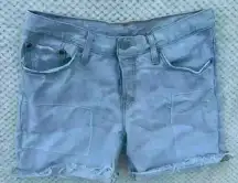 Levi's 501 CT light wash high rise denim short sz 27 frayed patchwork stain *