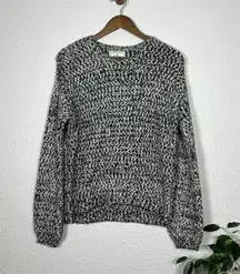 Anthropologie Ruby Moon Black, White, & Gray Cozy Pullover Sweater