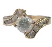 14K Hard Gold Electroplated CZ Ring Sz 7