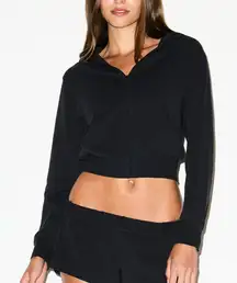 SKIMS Cozy Light Zip Up Black Medium NWT IN PACKAGE