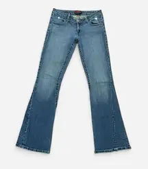 Vintage Y2K BCBGMaxazria Low Rise Boot Cut Flare Jeans in Size 8