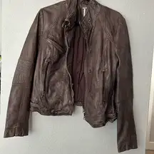 Free People  Moto leather jacket brown