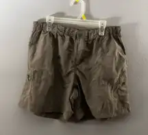 Columbia Women Khaki Tan Hiking Cargo Shorts Nylon size S