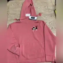 Charles River Apparel Pink Hoodie with Mickey Mouse Design