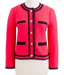 J. crew vintage 100% wool lady jacket colorblock pink gold button size 4