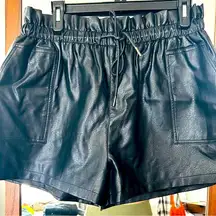 Faux Black Leather Shorts Amazon Size: 2XL