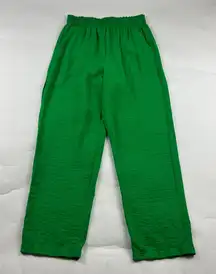 H&M Kelly Green High Rise Straight Leg Summer Pant S