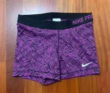 Nike Pro Cool 3 Inch Printed HYPER Purple Training Shorts