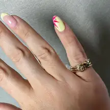 Bansri Womens K Initial 3 Ring Stack Gold Tone Gemstone size 6