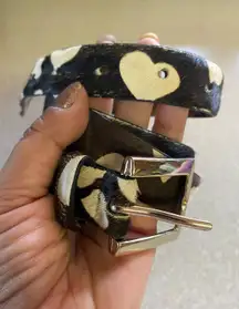 Betsey Johnson Leather Pony Hair Heart Coastal Cowgirl Western Skinny Be…