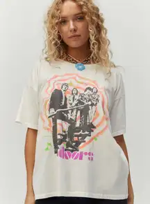 The Doors Daydreamer White Graphic Short Sleeve Oversized Tee