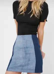 Free People Two Tone Denim Mini Skirt Size 0