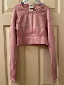 Flex Long Sleeve Crop Top Cut Out Size Small Pink