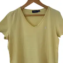 Polo Ralph Lauren yellow v-neck embroidered logo t-shirt women's XL