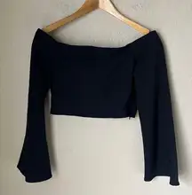 NWT Zara back off shoulder bell sleeve crop top