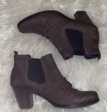 Paul Green Brown Nubuck Suede Leather Ankle Boots