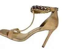 Jessica Simpson |  | Almond Omesa Golden Chain Ankle T-Strap Heel Pump - 10