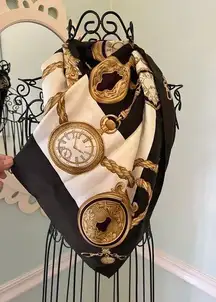 Carlisle Italy Baroque Watch Silk Scarf Gorgeous Hand Rolled
