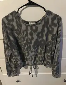Gray Cheetah Long Sleeve Top