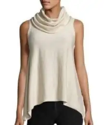 Alice + Olivia Sharry Tan Cashmere Wool Blend Sleeveless Cowl Neck Sweater S