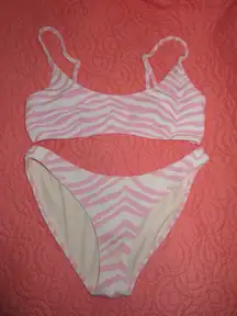Triangl MAIA - ZEBRA SPLASH SCOOP BIKINI SET pink 
