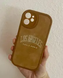 phone case for iphone12 mini brown tan white los angeles graphic 