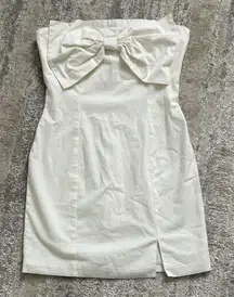 american threads strapless bow linen mini dress