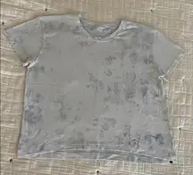 LULULEMON Train to Be Short Sleeve in Blue Linen / Chalk Wash Water Drop Size 10