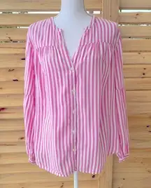 Old Navy Pink Striped Balloon Sleeve Tunic L
