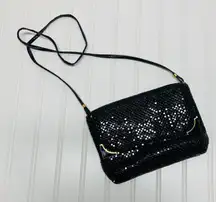 Vintage Chain Mail Black Evening Bag X Cross Body