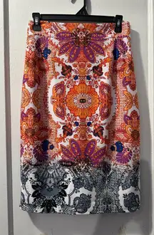 Antonio Melani Orange and Purple Floral Skirt in 8