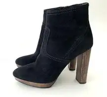 Burberry Black Hazelhurst Suede Ankle Boots Size 38.5/8