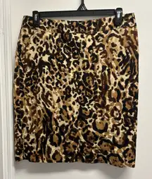 Merona Mob Wife Office Siren Leopard Print Pencil Skirt