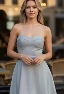 Silver Sparkly big back Bow Tube Dress coquette, Glam Romance