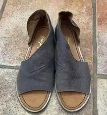 Free People  open side, leather slip on flats size 36