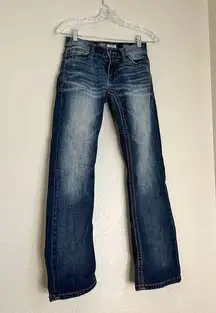 BKE Buckle Jeans Womens 26 S Aiden Bootleg Stretch  Blue Denim Distressed