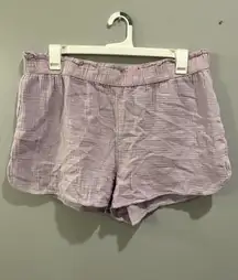 Purple Linen Shorts